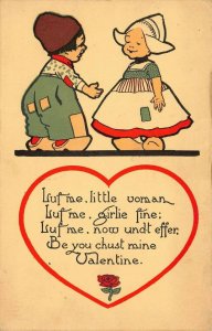 LP44  Valentine's Day  Postcard Dutch Children 