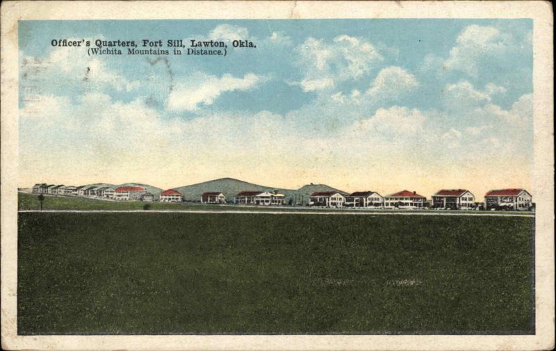 Lawton Oklahoma OK Officer's Quarters Fort Sill c1920 Vintage Postcard