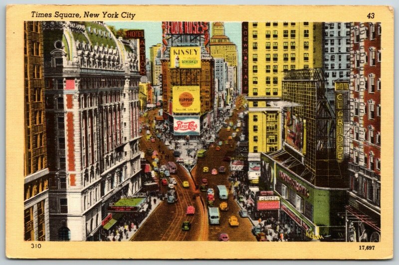 Times Square, New York City, NY Pepsi Cola Sign 1948 - Postcard 