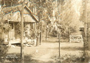 Postcard RPPC 1943 Maine Raymond kokako Street  Resort Cabin  24-5042