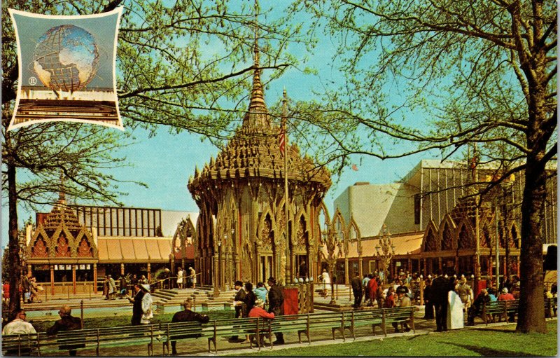 Vtg Thailand Pavilion 1964-1965 New York Worlds Fair Postcard