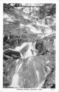 DECORAH, Iowa IA   DUNNING SPRING~Waterfall   WINNESHIEK COUNTY  1935 Postcard