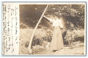 Decorah Iowa IA RPPC Photo Postcard Victorian Woman Parasol c1910 Antique