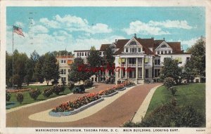 Postcard Washington Sanitarium Takoma Park DC Main Bldg Looking East