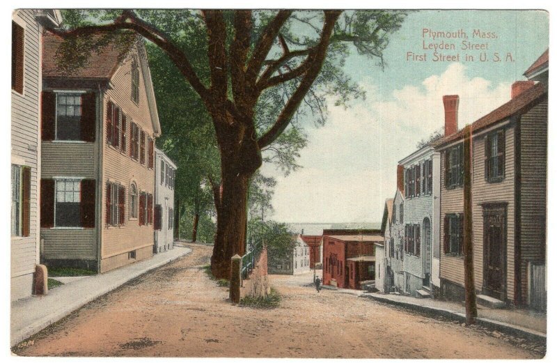 Plymouth, Mass, Leyden Street, First Street in U.S.A.