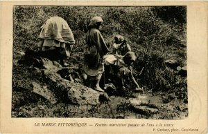 CPA AK Femmes marocaines puisant de l'eau a la source MAROC (880253)