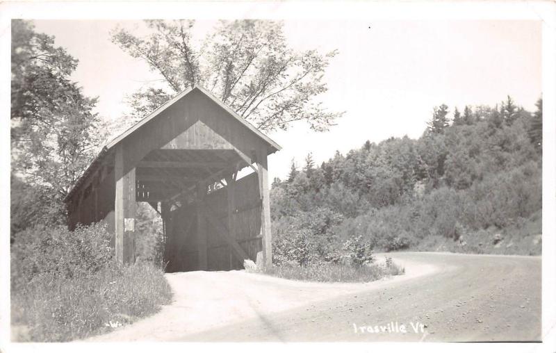 D74/ Irasville Vermont VT Real Photo RPPC Postcard Covered Bridge c1950s   9 