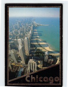 Postcard A view from the observatory of the John Hancock Center, Chicago, IL