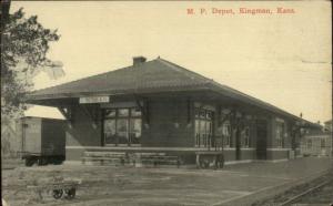 Kingman KS MP RR Train Depot Station c1910 Postcard