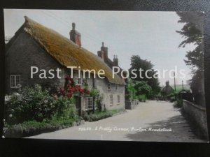 Dorset BURTON BRADSTOCK A Pretty Corner - Old RP Postcard by E.A. Sweetman & Son