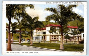 The High School BALBOA Canal Zone PANAMA Postcard