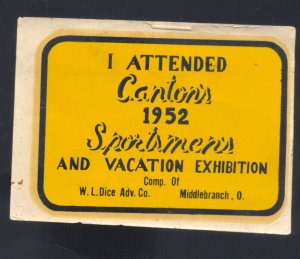 MIDDLEBRANCH OHIO CANTON 1952 SPORTSMANLS EXHIBITION ADVERTISING EPHEMERA