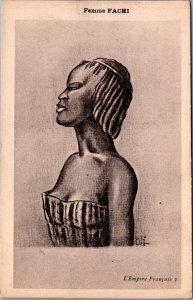 Senegal Femme Fachi L'Empire Francais Vintage Postcard 09.53