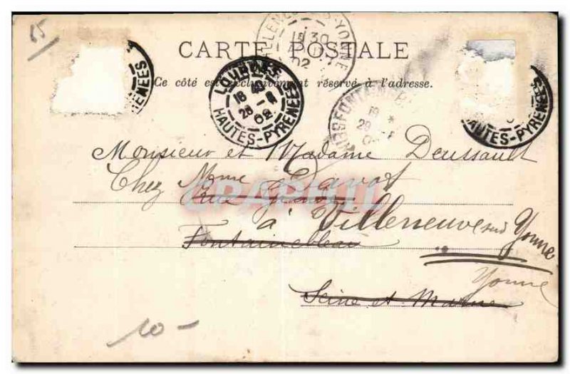 Old Postcard Lourdes Rosary Basilica and side view