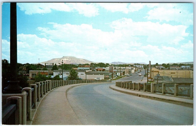 c1960s Tucamari NM Overpass Downtown View Gram Chrome Photo Postcard Main St A89