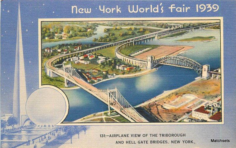 1939 NEW YORK World's Fair Airplane View postcard Miller 12093