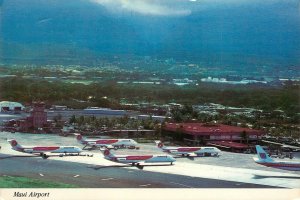 Continental Hawaii Postcard Maui Airport Aerial View