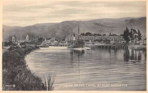 Fort Augustus Scotland Ship in Canal Vintage Postcard AA41475