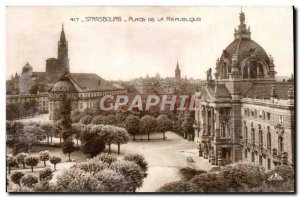 Postcard Old Strasbourg Place De La Republique
