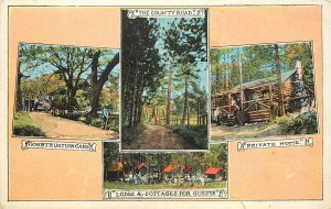 Multiview Postcard Rim Of The World L.A. Municipal Playground Camp Seeley Map