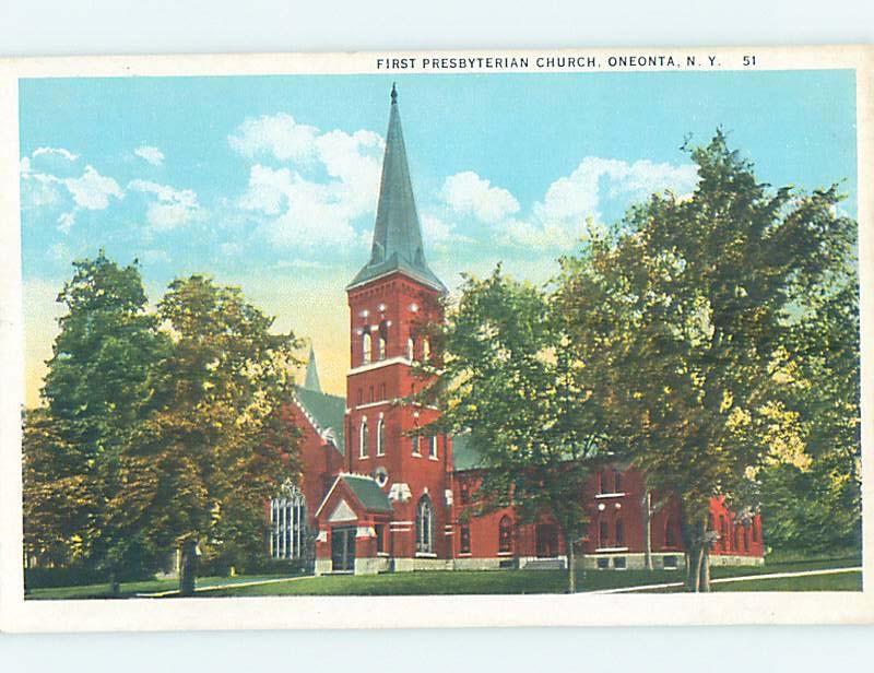 W-Border CHURCH SCENE Oneonta New York NY G4206