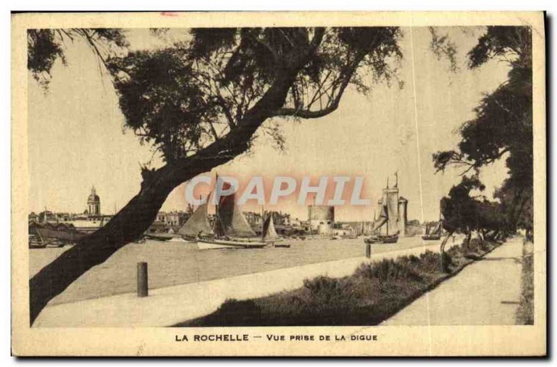 Old Postcard La Rochelle Vue Prize De La Digue Boat