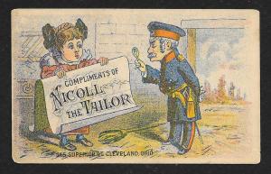 VICTORIAN TRADE CARD Nicoll The Tailor Clothiers