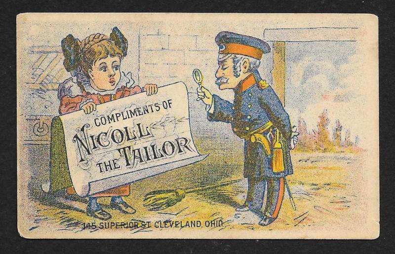 VICTORIAN TRADE CARD Nicoll The Tailor Clothiers