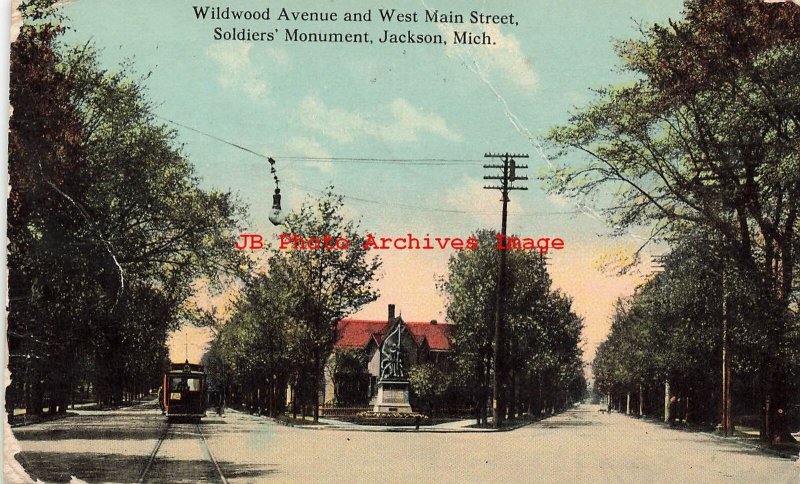 MI, Jackson, Michigan, Wildwood Avenue, West Main Street, 1912 PM, Knox Pub