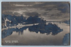 Scotland Postcard Evening Shadows on Tay Perth 1911 Antique RPPC Photo
