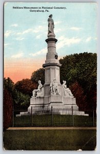 Gettysburg Pennsylvania~Soldiers Monument In National Cemetery~Vintage Postcard