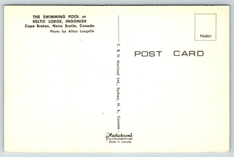 Nova Scotia  Canada  Keltic Lodge  The Swimming Pool  Postcard
