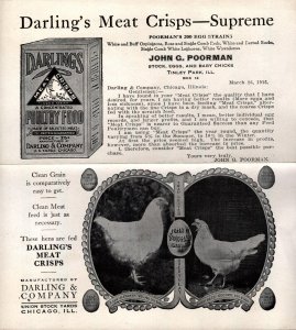 1915 Darling's Meat Crisps  Union Stock Yards  Chicago Illinois  Advertisement