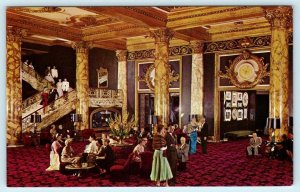 3 Postcards SAN FRANCISCO, CA ~ FAIRMONT HOTEL Crown Room & Lobby c1950s-60s 