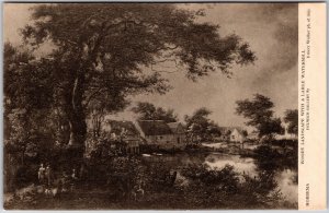Woody Landscape with a Large Watermill Hobbema Dulwich Gallery Postcard