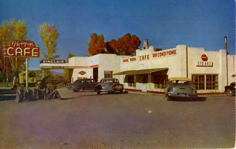 Panguitch, Utah - Dine at Flying M Cafe - Fill up the Gas Tank - in 1954