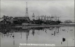 Manila Philippines Pasig River Lighthouse Real Photo Postcard