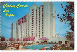 CIRCUS CIRCUS Hotel Pool LAS VEGAS Nevada Roadside 1973 4x6 Vintage Postcard