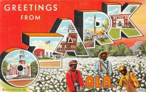 GREETINGS FROM OZARK ALABAMA BLACK AMERICANA LARGE LETTER POSTCARD