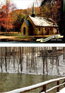 2~4X6 Postcards Burns, TN Tennessee MONTGOMERY BELL STATE PARK Chapel & Cabins