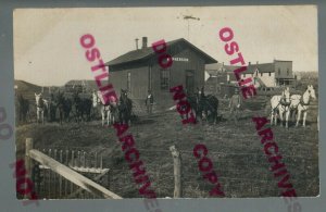 McPherson IOWA RPPC c1910 DEPOT TRAIN STATION nr Red Oak Emerson GHOST TOWN IA