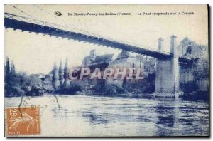 Old Postcard La Roche Posay Vienne les Bains Suspension Bridge on the Creuse