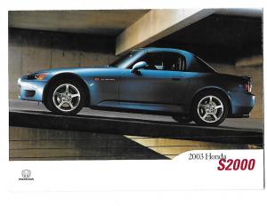 2003 Honda S2000 Advertising Card  4 by 6