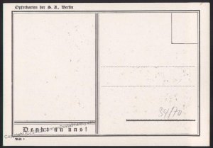 3rd Reich 1928 SA Berlin Mjoelnir Forward over the Graves Propaganda Card 107691