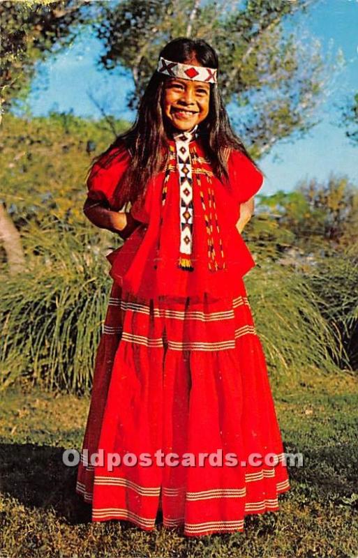 Apache Indian Girl, San Carlos Reservation, Arizona, USA Indian Unused 
