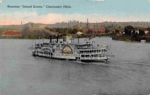 Paddle Steamer Island Queen Cincinnati Ohio 1916 postcard