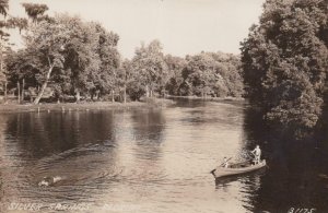 RPPC Postcard Lake Boys Boating Silver Springs FL