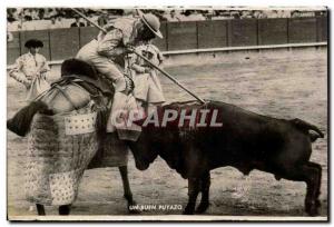 Old Postcard Bullfight A Buen Puyazo