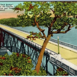 1945 Camdenton / Versailles, MO Hurricane Deck Bridge Lake of Ozarks CT PC A197