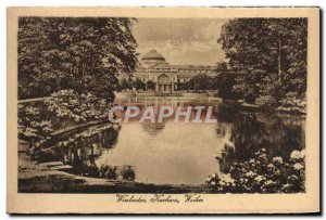 Old Postcard Wiesbaden Kurhaus weiher